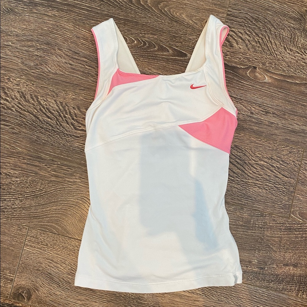 Nike pink and white tank
